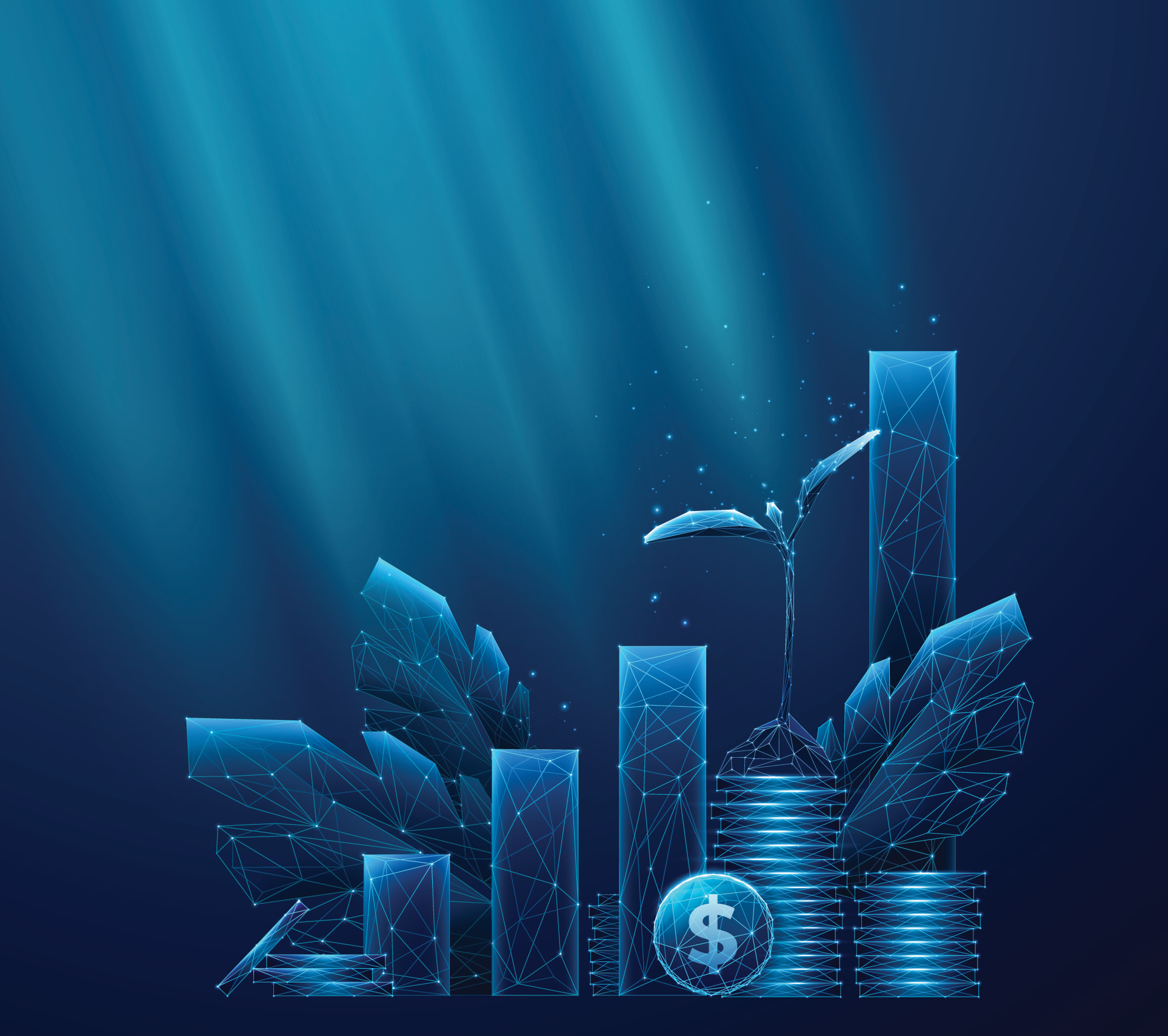 Image representing stocks and plants growing